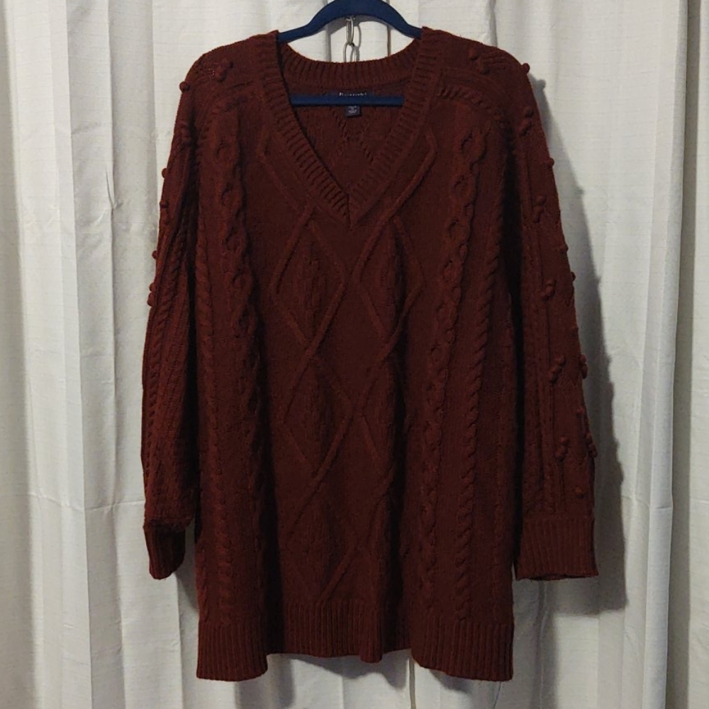 Wine mixed knit sweater